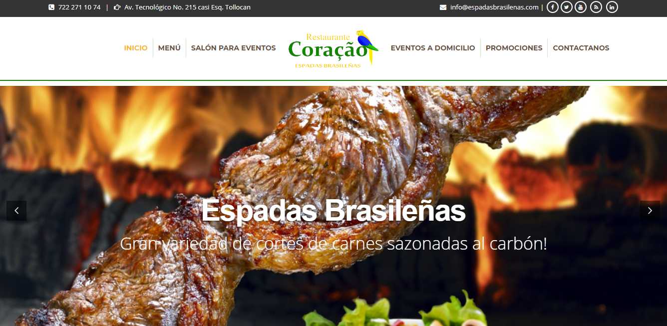 Diseño Página Web – Espadas Brasileñas – Restaurant Coracao – Diseño de  Páginas Web Toluca, Precios Páginas web, Registro de Dominios, Hospedaje  Web, Diseñador Web, Publicidad, Toluca, México